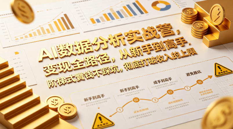 AI数据分析实战营，变现全路径，从新手到高手，阶梯式賺钱不踩坑，彻底打破收入的上限-金鼎聊项目