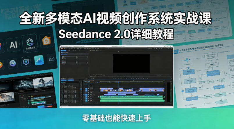 全新多模态AI视频创作系统实战课，Seedance 2.0详细教程，零基础也能快速上手-金鼎聊项目
