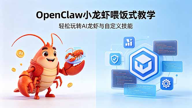 不用懂技术！OpenClaw小龙虾喂饭式教学，轻松玩转AI龙虾与自定义技能-金鼎聊项目