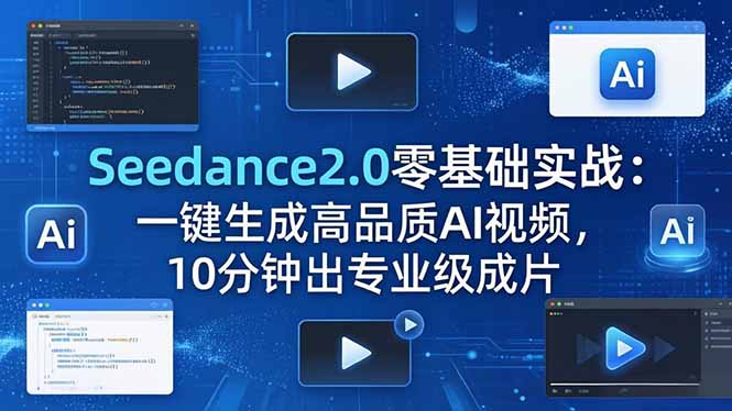 Seedance2.0零基础实战：一键生成高品质AI视频，10分钟出专业级成片-金鼎聊项目