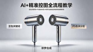 AI+精准控图全流程教学 豆包关键词+PS色块分区+即梦合成搞定电商高级摄影图-金鼎聊项目