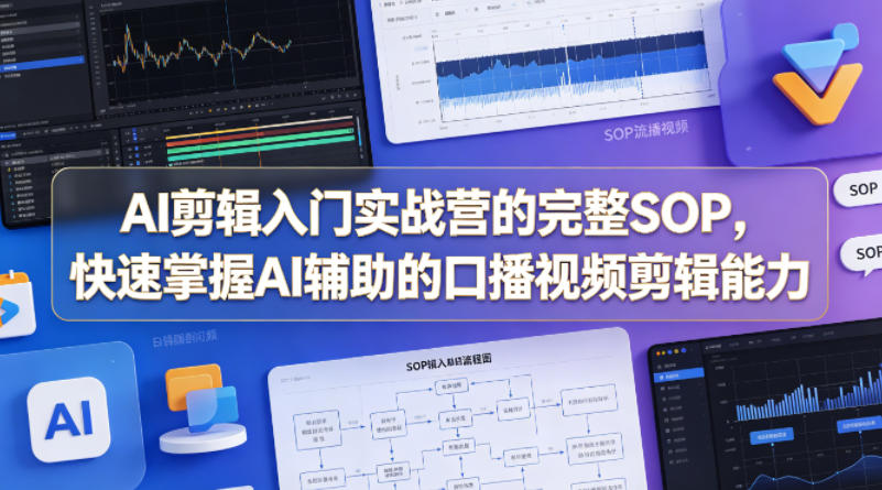 AI剪辑入门实战营的完整SOP，快速掌握AI辅助的口播视频剪辑能力-金鼎聊项目