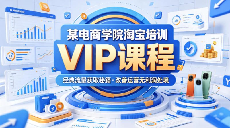 某电商学院淘宝培训VIP课程，各种经典有用的流量获取秘籍，改善运营产品没利润的处境(2026年5月)-金鼎聊项目