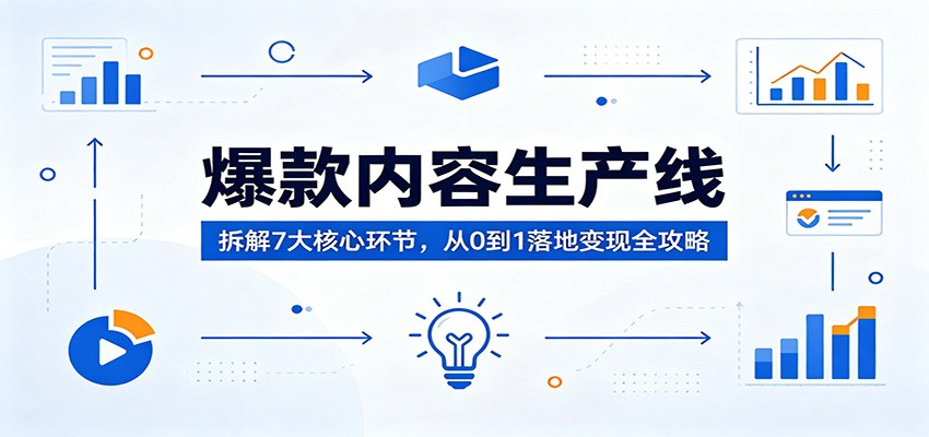 爆款内容生产线：拆解7大核心环节，从0到1落地变现全攻略-金鼎聊项目