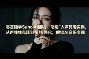 零基础学Suno AI翻唱｜《吻别》人声克隆实操，从声线克隆到情绪强化，解锁AI音乐变现-金鼎聊项目