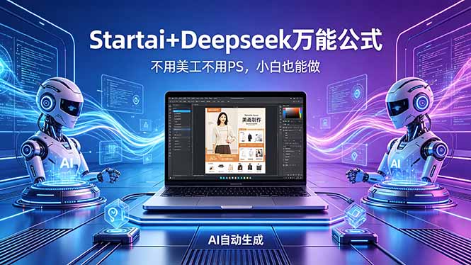 AI自动做电商详情页：Startai+Deepseek万能公式，不用美工不用PS，小白也能做-金鼎聊项目