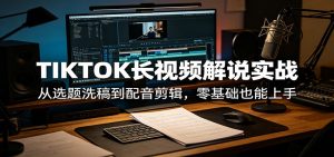 TIKTOK长视频解说实战：从选题洗稿到配音剪辑，零基础也能上手-金鼎聊项目