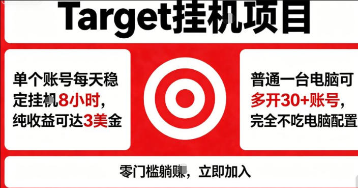 海外平台Target商品浏览曝光，24小时运行无需人工值守，日收益100美刀+电脑可多开【揭秘】-金鼎聊项目